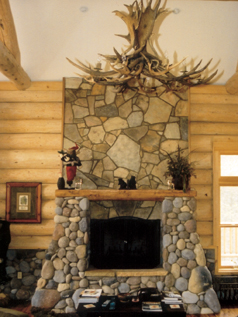 custom cultured stone fireplace