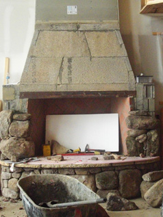 greatroom natural stone fireplace