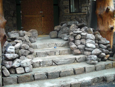 staging rock for fireplace