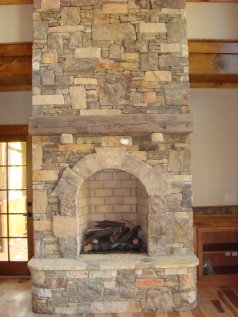 living rock fireplace