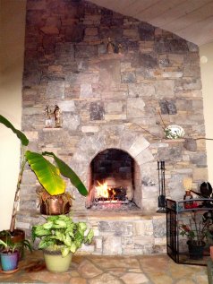 sunroom fireplace